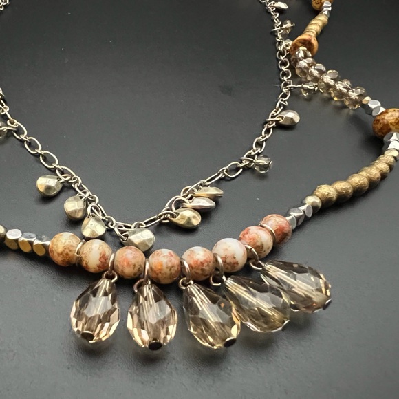 Loft Vintage Beaded Double Strand Layered Necklace - Picture 2 of 4